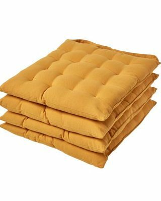 Сенф жута обична јастук за седиште са нараменицама на дугмадима 100% памук