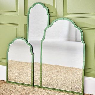 Аурора зелено стаклено зидно огледало