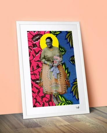 прилагођени уметнички портрет из афричке тканине