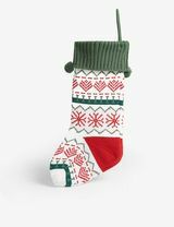 Плетена божићна чарапа у шаблони 47цм