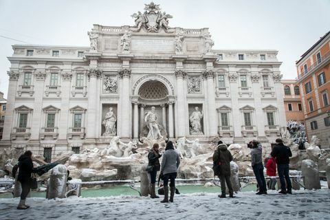 Треви фонтана снег Италија