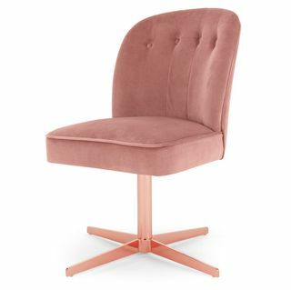 Канцеларијска столица Маргот, ружичасти ружичасти баршун и бакар