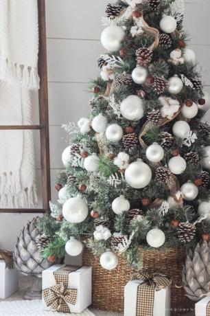 Божићно дрвце, божићна декорација, Божић, бела, божићни украс, смрека из Колорада, дрво, орегонски бор, грана, гранчица, 